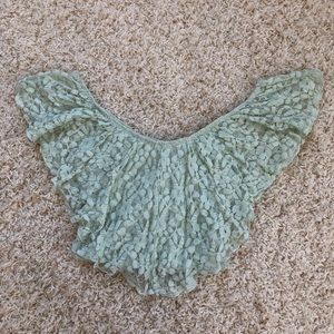 UO Kimchi Blue mint green lace crop top